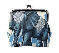 Aztec Elephant Printed Coin Purse Pouch-Mini Coin Wallet,Change Purse,Leather Coin Pouch Holder For Woman Girls, Black, One Size, Modern,european Style, Retro