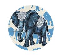 Aztec Elephant Printed Gaming Mouse Pad 4 PCS, Round Non-Slip Rubber Base Laptop Mousepad Desk Mat for Gamer, Office, Home