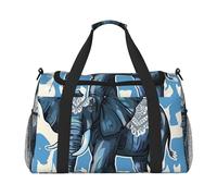Aztec Elephant Printed Travel Duffle Bag for Men Women Large Sport Gym Bag Handbag with Shoulder Strap for Travel Weekend Fishing Hunting