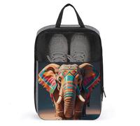 Aztec Elephant Shoe Bag Waterproof & Breathable Shoe Pouch for Travel, Portable Carry Case for Sports Sneakers, Gym, Vacation