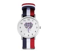 Aztec Elephant Sport Watch for Men Women Nylon Strap Wrist Watch Analog Quartz Watch