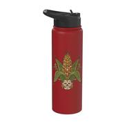 Aztec Elote Skull Art Mexican Mesoamerican Tribal Corn Stainless Steel Insulated Water Bottle