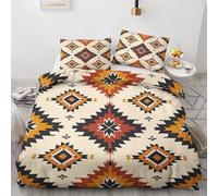 Aztec Emperor Duvet Cover Sets 290x235 cm, Reversible Microfiber Native Americans Southwestern Quilt Cover + 2 Pillow Shams, Soft Bedding Set with Zipper Closure H-3