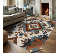 Aztec Ethnic Small Rugs for Entryway 50x80, Home Bedroom Kitchen Decor, Southwestern Tribal Pattern Soft Washable Indoor Door Mats, Non Slip DS327