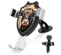 Aztec Ethnic Tribal Cow Print Car Phone Mount 3-in-1 Universal Air Vent/Dashboard/Windshield Holder with 360° Rotatable Cell Phone Stand Head Quick One Touch Release for 4.0-6.0 Inch Smartphones
