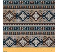 Aztec Fabric by The Yard,Tribal Geometry Upholstery Fabric,Western Boho Indoor Outdoor Fabric,Quilting Fabric by The Yard,Exotic Abstract Art DIY Waterproof Fabric,Grey Blue,2 Yards