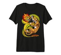 Aztec Feathered Serpent God Quetzalcoatl Aztec Jaguar Premium T-Shirt