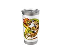 Aztec Feathered Serpent God Quetzalcoatl Aztec Jaguar Stainless Steel Insulated Tumbler