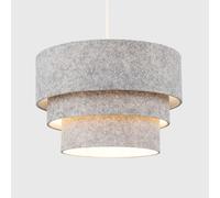 Aztec Felt Three Tier Easy Fit Ceiling Pendant Lamp Shade with Bulb ValueLights Grey One Size