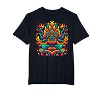 Aztec Fire God Psychedelic T-Shirt, Men's Big and Tall, Black, 6X Tall