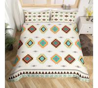 Aztec Geometric Duvet Cover Cot Size,Southwestern Native American Comforter Cover for Kids Teens Adults Bedroom Decor,Tribal Navajo Boho Bedding Set 1 Pillowcase,No Comforter