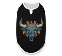 Aztec-Geometrics Bull Head Dog Shirts Patterned Pet Clothes Tank Top Sleeveless T-Shirt for Cats Puppy M