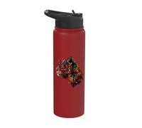 Aztec God Jaguar Native Mexican Pride Quetzalcoatl Mayan Stainless Steel Insulated Water Bottle
