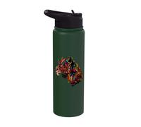 Aztec God Jaguar Native Mexican Pride Quetzalcoatl Mayan Stainless Steel Insulated Water Bottle