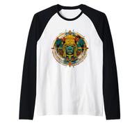 Aztec God Mayan Calendar Quetzalcoatl Mexican Mythology Raglan Baseball Tee