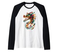Aztec God Mexican Mythology Feathered Serpent Quetzalcoatl Raglan Baseball Tee