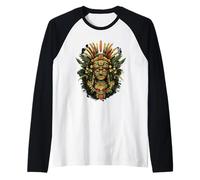 Aztec God Toltec Inca Artwork Mayan Native Mexican Pride Raglan Baseball Tee