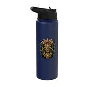Aztec God Toltec Inca Artwork Mayan Native Mexican Pride Stainless Steel Insulated Water Bottle