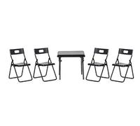 Aztec Imports, Inc. Dollhouse Miniature 5-Pc. Black Metal Folding Table & Chairs Set