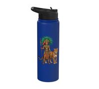 Aztec Jaguar Warrior Mayan Indigenous Mexico Culture Art Stainless Steel Insulated Water Bottle