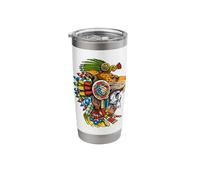 Aztec Jaguar Warrior Skull Mask Ancient Mayan Warrior Stainless Steel Insulated Tumbler