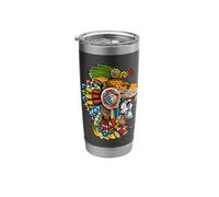Aztec Jaguar Warrior Skull Mask Ancient Mayan Warrior Stainless Steel Insulated Tumbler
