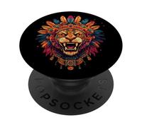 Aztec Lion Mayan Quetzalcoatl Mexican Mythology Toltec Inca PopSockets Adhesive PopGrip