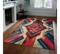 Aztec Living Room Rug Colorful Geometric Pattern Boho Area Rugs Machine Washable Low Pile Soft Large Carpet for Dining Room Office 60x120cm