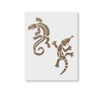 Aztec Lizards Stencil - Craft Airbrush Painting Wall Art Decor DIY Template 7.5 Mil Mylar Plastic Reusable