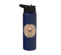 Aztec Maya Azteca Sun Stone Ancient Mayan Calendar Stainless Steel Insulated Water Bottle