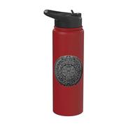 Aztec Maya Azteca Sun Stone Ancient Mayan Calendar Stainless Steel Insulated Water Bottle