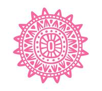 Aztec Mayan Totem of Sun Maya inca Tribal Symbol Mural and Wall Vinyl Decal 67.2x67.8cm Easy Installation Pink
