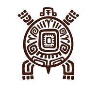Aztec Mayan Totem Turtle Maya inca Tribal Symbol Lettering Decals 41x48.5cm Easy Installation Coffee