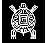 Aztec Mayan Totem Turtle Maya inca Tribal Symbol Lettering Decals 49.2x58.2cm Store Decoration White