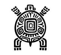 Aztec Mayan Totem Turtle Maya inca Tribal Symbol Mural and Wall Vinyl Decal 41x48.5cm It Won't Fall Off Black
