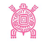 Aztec Mayan Totem Turtle Maya inca Tribal Symbol Mural and Wall Vinyl Decal 49.2x58.2cm Do not Damage The Wall Surface Pink