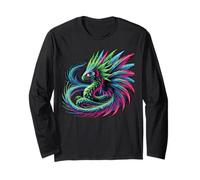 Aztec Mexico Quetzalcoatl Feathered Long Sleeve T-Shirt