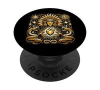 Aztec Mexico Sun God Heart Serpent Symbols PopSockets Adhesive PopGrip