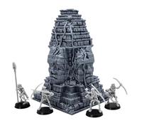 Aztec Monument Terrain - Large Ancient Temple Scenery for Tabletop RPGs | 28-32mm Fantasy Wargame Terrain | DnD, Pathfinder, Wargames | Printable Scenery | Grey Resin Model for Gamers