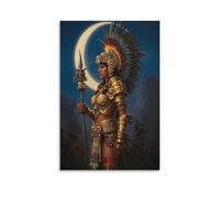 Aztec Mythology Art Poster Coyolxauhqui Goddess of The Moon 2 Canvas Painting Poster Wall Art Decorative Picture Prints Modern Decor 20x30inch(50x75cm)