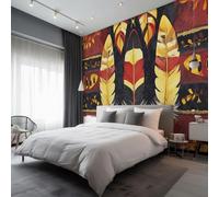 Aztec Native American Wallpaper, Feather Vintage Ethnic Tribal Wallpaper for Living Room, Bedroom, Non-Woven Decor Wall Paper, Photo Mural Dining Room, Hallway, Lounge, 150 X 105 cm iT34