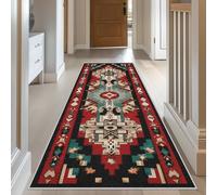 Aztec Navajo Hallway Runner Rug 60 x 300, Native American Runner Rugs for Kitchen Entryway, Non Slip Washable Long Carpet, Tribal Boho Decor for Bedroom Living Room, Turquoise(i1V50)