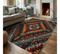 Aztec Navajo Rugs for Bedroom 200 x 290, Home Living Room Decor, Southwestern Tribal Vintage Pattern Soft Washable Area Rug, Non Slip Extra Large Carpet DS363