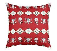 Aztec Pillow Covers 18x18 Inch Cushion Covers Exotic Bull Skull Throw Pillow Covers for Kids Child Dream Catcher Pillow Covers Ethnic Tribe Feather Western Animals Red
