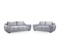 aztec plush velvet 3+2 seater sofa set in grey