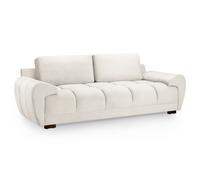 aztec plush velvet 3 seater sofa in cream