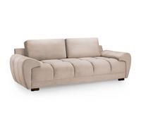 aztec plush velvet 3 seater sofa in mocha