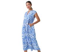 Aztec Print Midi Smock Dress Roman Royal 18