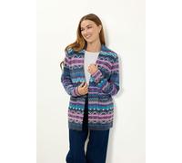 Aztec Print Pocket Detail Longline Cardigan - Navy - 12