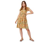 Aztec Print Tiered Tea Dress Roman Khaki 20
